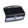 LED solcellsvägglampa med sensor LED/7W/3,7V 4000K IP65 4000 mAh svart