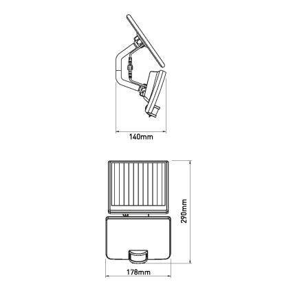 LED solcellsvägglampa med sensor LED/8W/3,7V 2000 mAh IP54