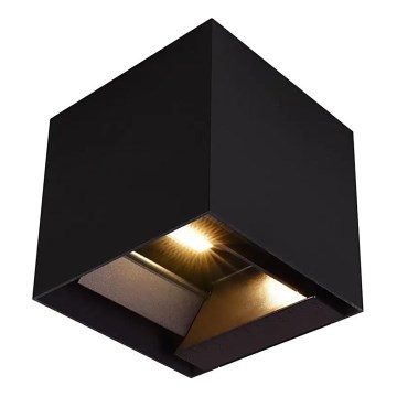 LED solcellsvägglampa med sensor, LED 9W/3,7V, 3000/4000/5000K, IP65, 2600 mAh, svart