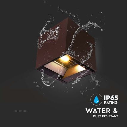 LED solcellsvägglampa med sensor LED/9W/3,7V 3000/4000/5000K 2600 mAh IP65 brun