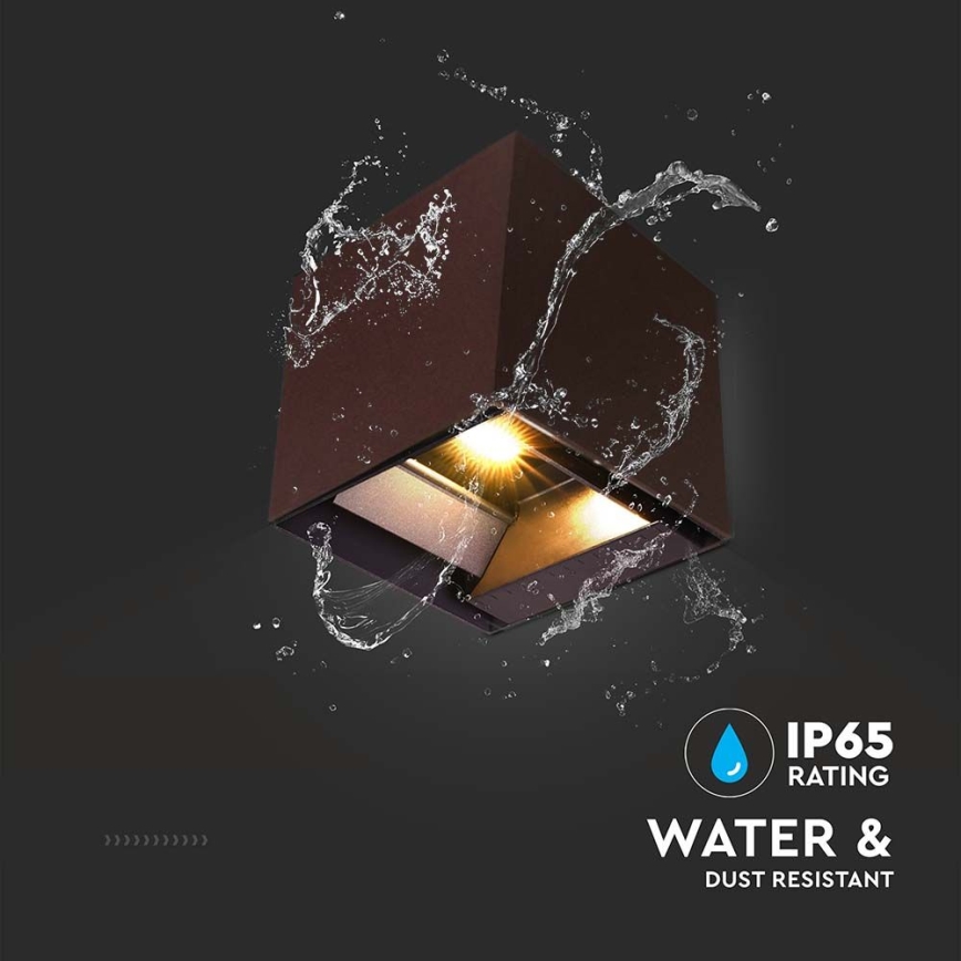 LED solcellsvägglampa med sensor LED/9W/3,7V 3000/4000/5000K 2600 mAh IP65 brun