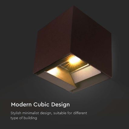 LED solcellsvägglampa med sensor LED/9W/3,7V 3000/4000/5000K 2600 mAh IP65 brun