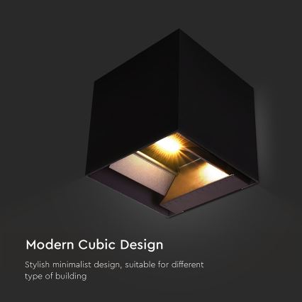 LED solcellsvägglampa med sensor LED/9W/3,7V 3000/4000/5000K 2600 mAh IP65 svart