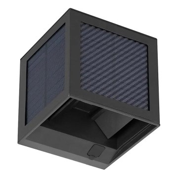 LED solcellsvägglampa med sensor LED/9W/3,7V 3000/4000/6000K IP65 2600 mAh svart