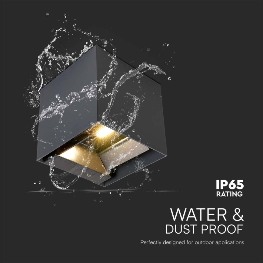 LED solcellsvägglampa med sensor LED/9W/5V 3000/4000/5000K IP65 2600 mAh antracit