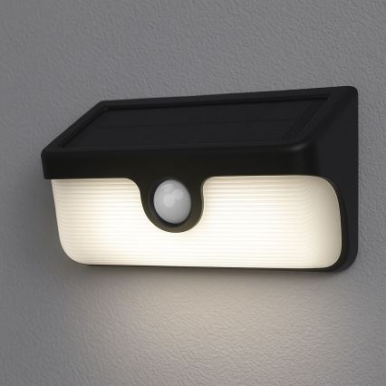 LED solcellsvägglampa med sensor LINK LED/5W/3,7V 2000 mAh IP65 svart