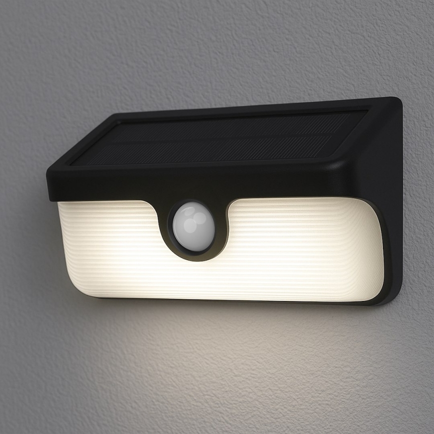 LED solcellsvägglampa med sensor LINK LED/5W/3,7V 2000 mAh IP65 svart