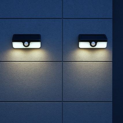 LED solcellsvägglampa med sensor LINK LED/5W/3,7V IP65 svart