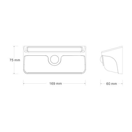 LED solcellsvägglampa med sensor LINK LED/5W/3,7V IP65 svart