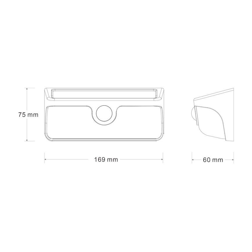 LED solcellsvägglampa med sensor LINK LED/5W/3,7V IP65 svart