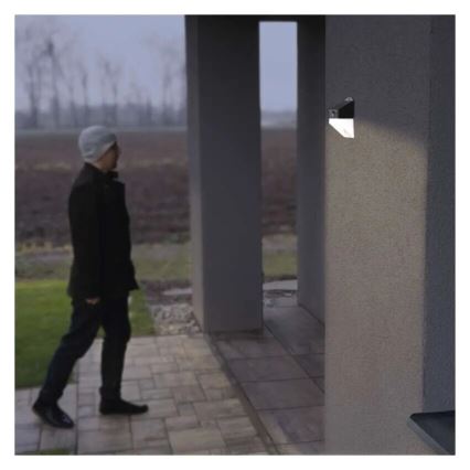 LED Solcellsvägglampa med sensor LUMI LED/3,7W IP65 svart