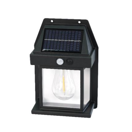 LED solcellsvägglampa med sensor OMVIA LED/3,7V 3000K IP44 1200 mAh