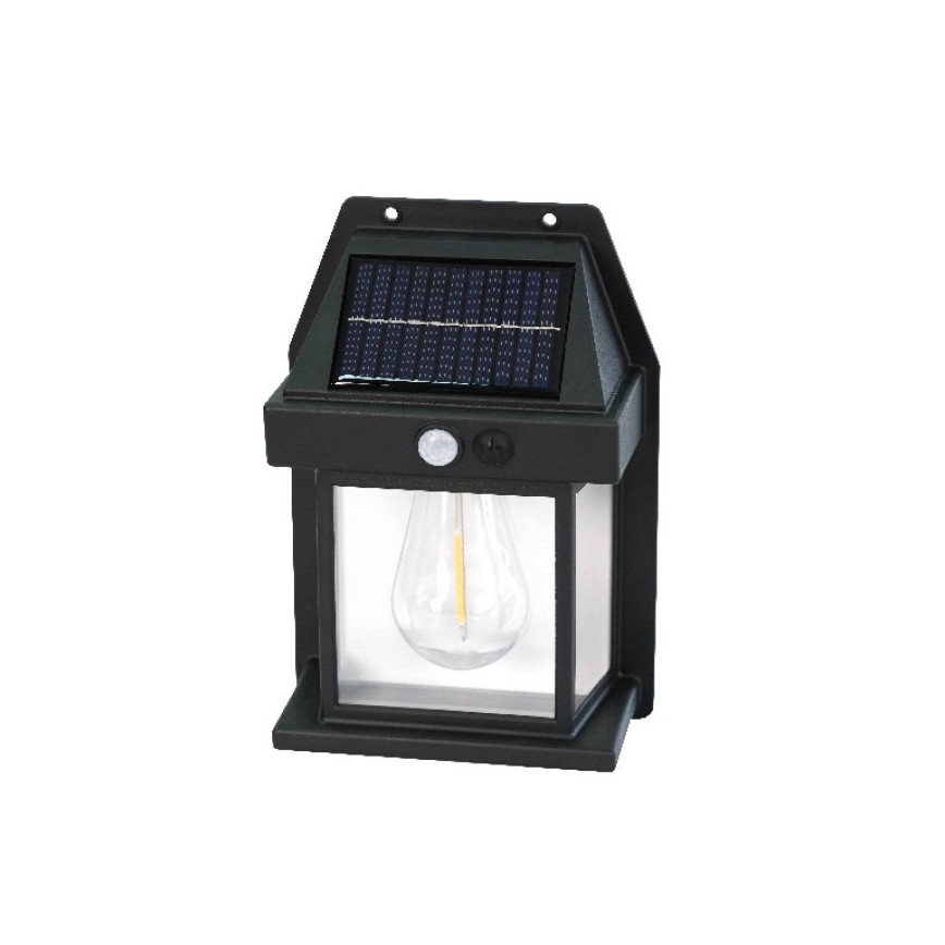 LED solcellsvägglampa med sensor OMVIA LED/3,7V 3000K IP44 1200 mAh