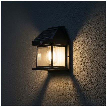 LED solcellsvägglampa med sensor OMVIA LED/3,7V 3000K IP44 1200 mAh