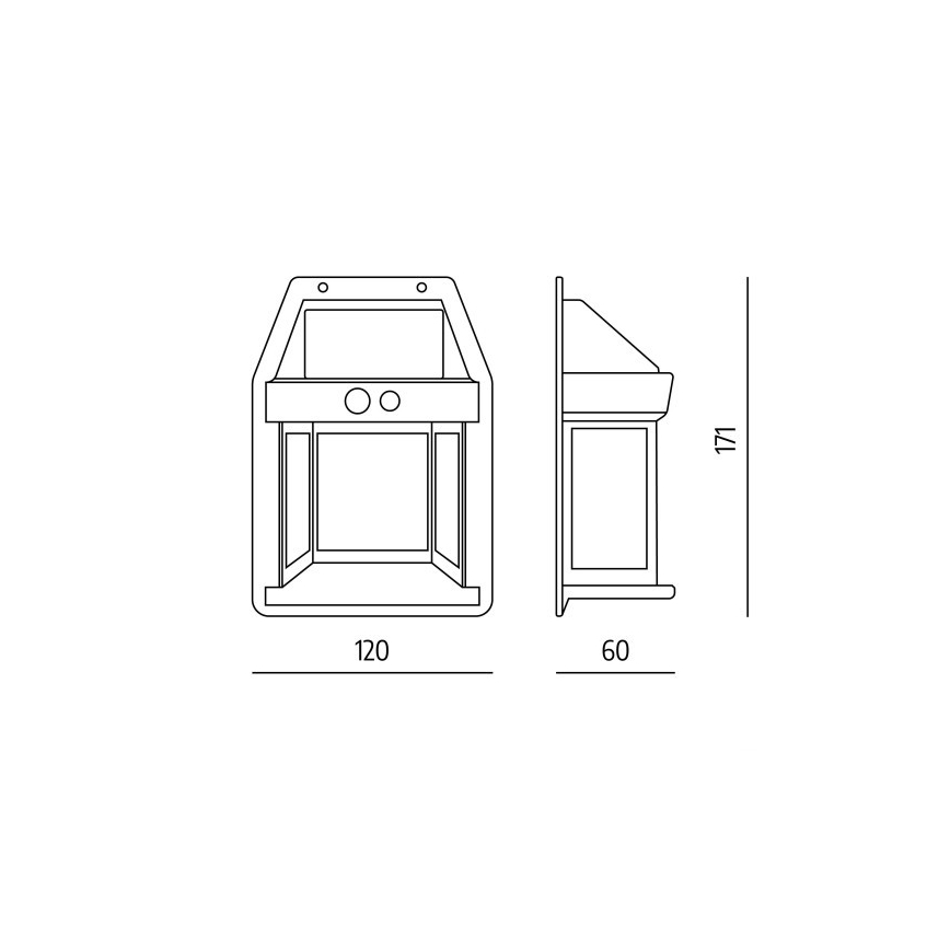 LED solcellsvägglampa med sensor OMVIA LED/3,7V 3000K IP44 1200 mAh