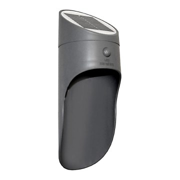 LED Solcellsvägglampa med sensor PALESA LED/1W/3,7V IP65 1800 mAh grå