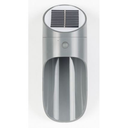 LED Solcellsvägglampa med sensor PALESA LED/1W/3,7V IP65 1800 mAh grå