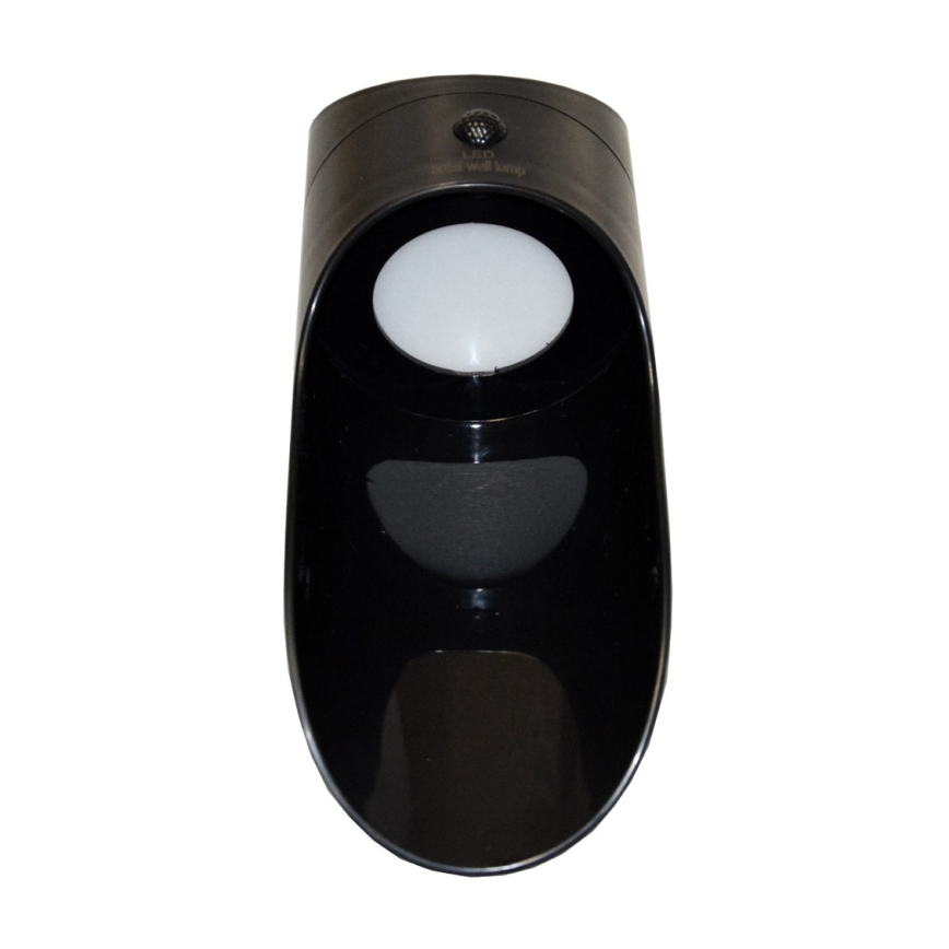 LED solcellsvägglampa med sensor PALESA LED/1W/3,7V IP65 1800 mAh svart