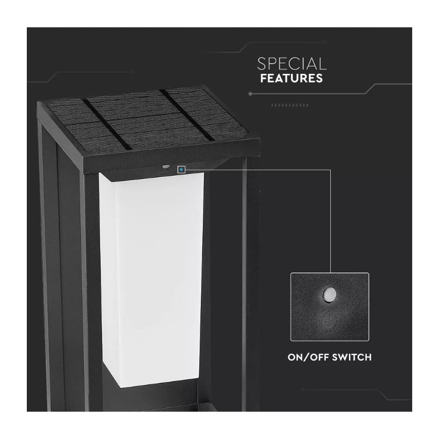 LED Solcellsvägglampa med sensor SAMSUNG CHIP LED/2W/3,7V IP65 2600 mAh