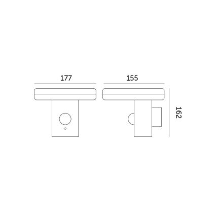 LED Solcellsvägglampa med sensor SOLARIS3 LED/5,5W/3,7V 4000K IP44 2600 mAh