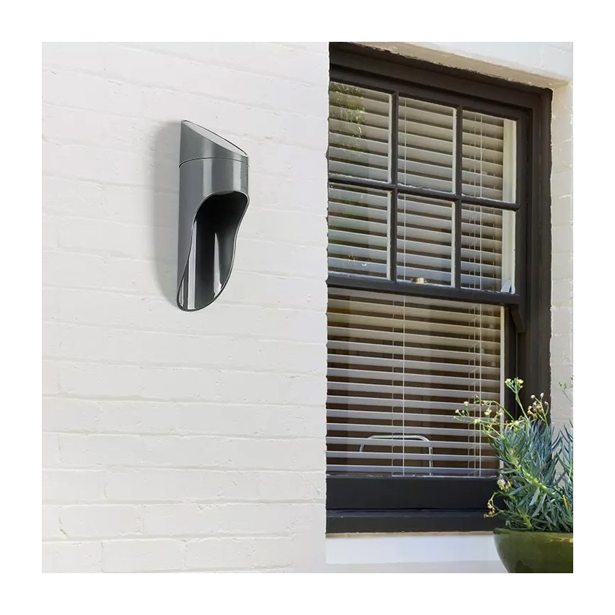 LED Solcellsvägglampa PALESA LED/1W/3,7V IP65 1800 mAh grå