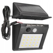 LED Solcellsväggslampa med sensor och extern panel LED /0,55W/3,7V IP65