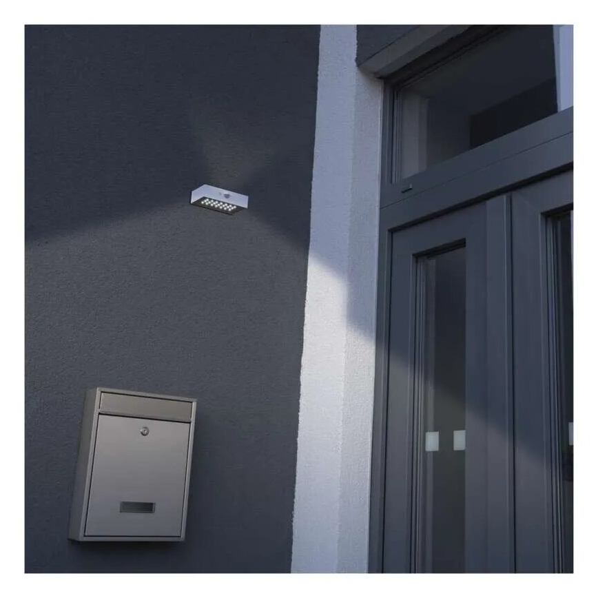 LED solcellsspot med rörelsesensor LED/3,7V 1200mAh 4000K IP65 vit