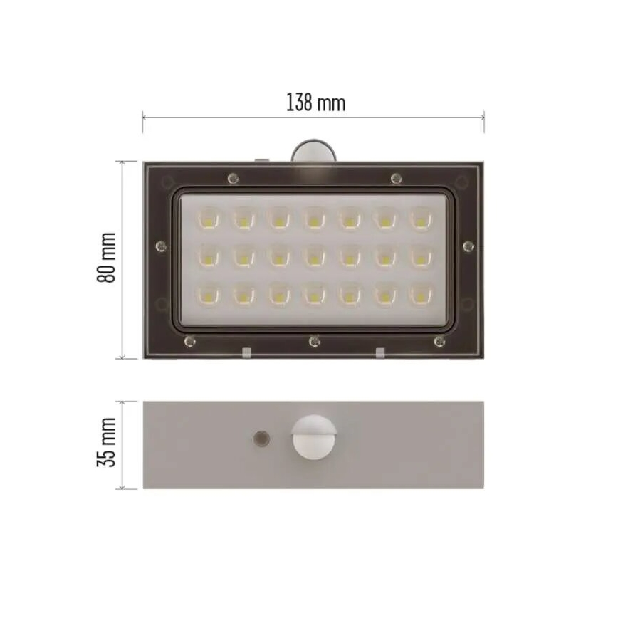 LED solcellsspot med rörelsesensor LED/3,7V 1200mAh 4000K IP65 vit