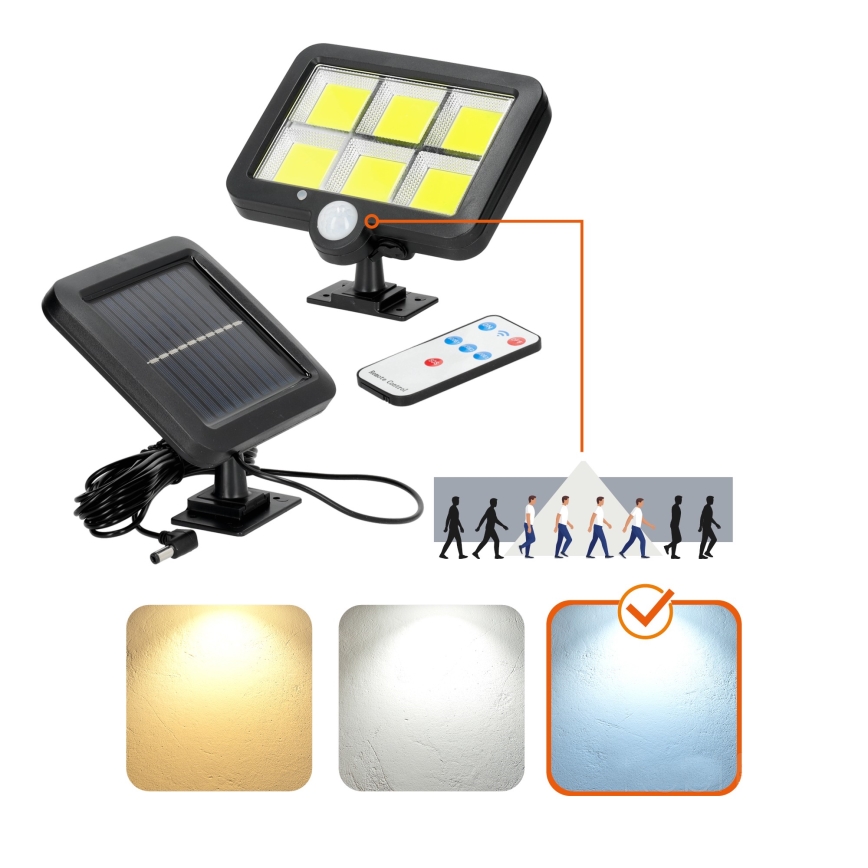LED solarlampa med sensor LED/1,5W/3,7V 6000K IP44 1200 mAh