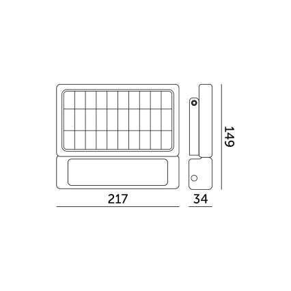 LED solcellsreflektor med sensor LED/5W/3,7V 4000K IP65 3000 mAh