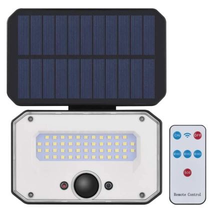 LED solcellsspot med rörelsesensor SPILO LED/3,7V 3600mAh 3000K IP54 + fjärrkontroll