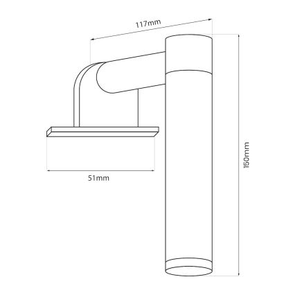 LED-spegelbelysning för badrum APA MINI LED/4W/230V IP44, svart