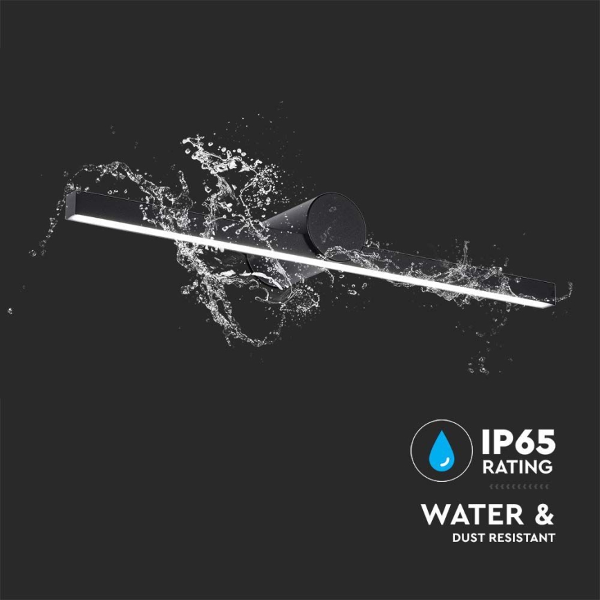 LED-spegelbelysning för badrum LED/10W/230V 3000K IP65 svart