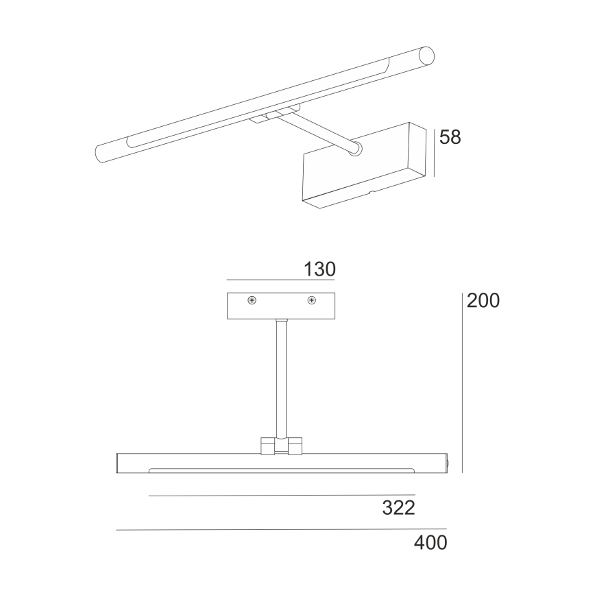 LED-spegelbelysning för badrum MIRROR LED/6W/230V 4000K IP44 40 cm svart