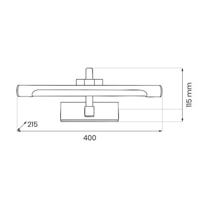 LED-spegelbelysning för badrum VINCI LED/12W/230V 40 cm IP44 svart