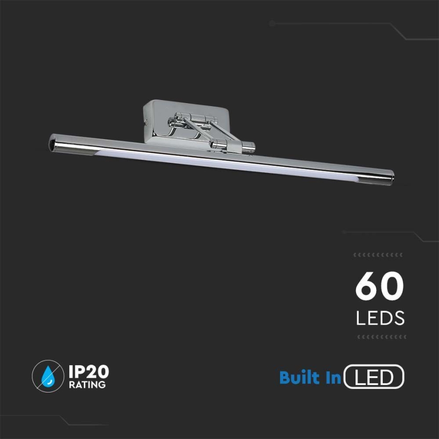 LED spegelbelysning LED/13W/230V 3000K 64cm krom