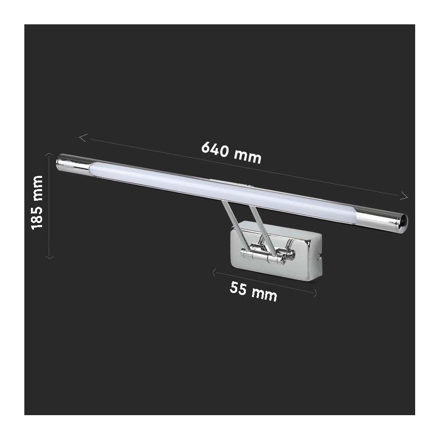 LED spegelbelysning LED/13W/230V 3000K 64cm krom