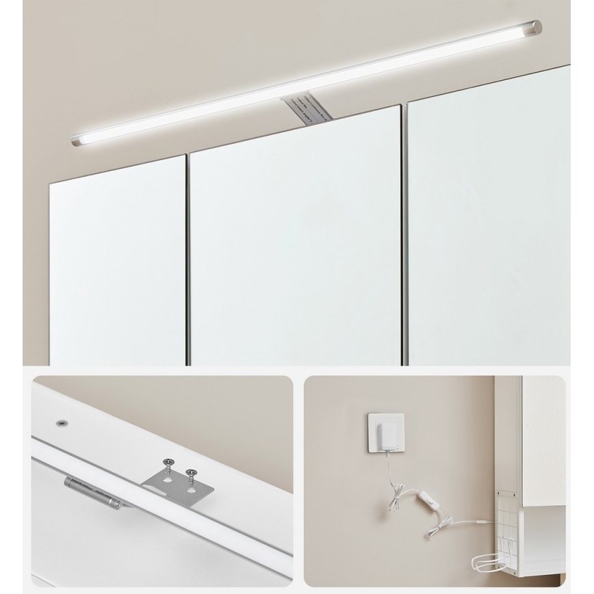 LED-spegelskåp för badrum SKY 70x70x16 cm 230V vit