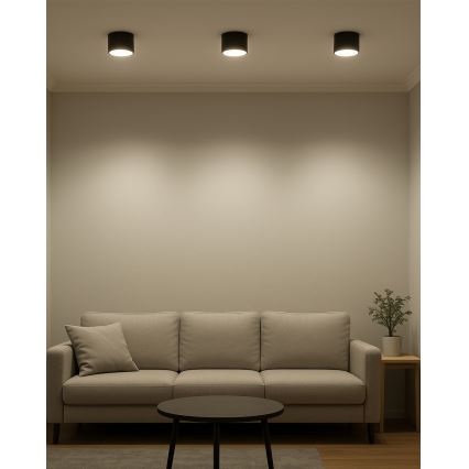 LED-spot 10 W, 230 V, 3000/4000/6400 K, Ø 12 cm, svart