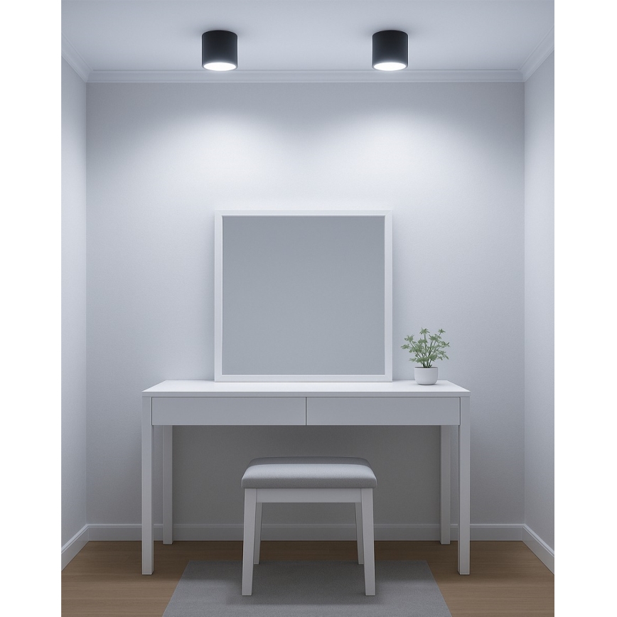 LED-spot 10 W, 230 V, 3000/4000/6400 K, Ø 12 cm, svart