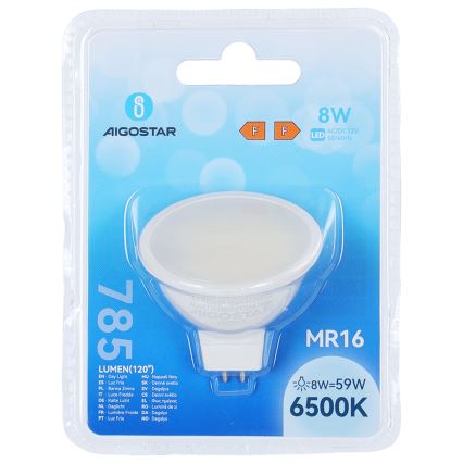 LED-spot MR16 GU5,3/8W/12V 6500K - Aigostar