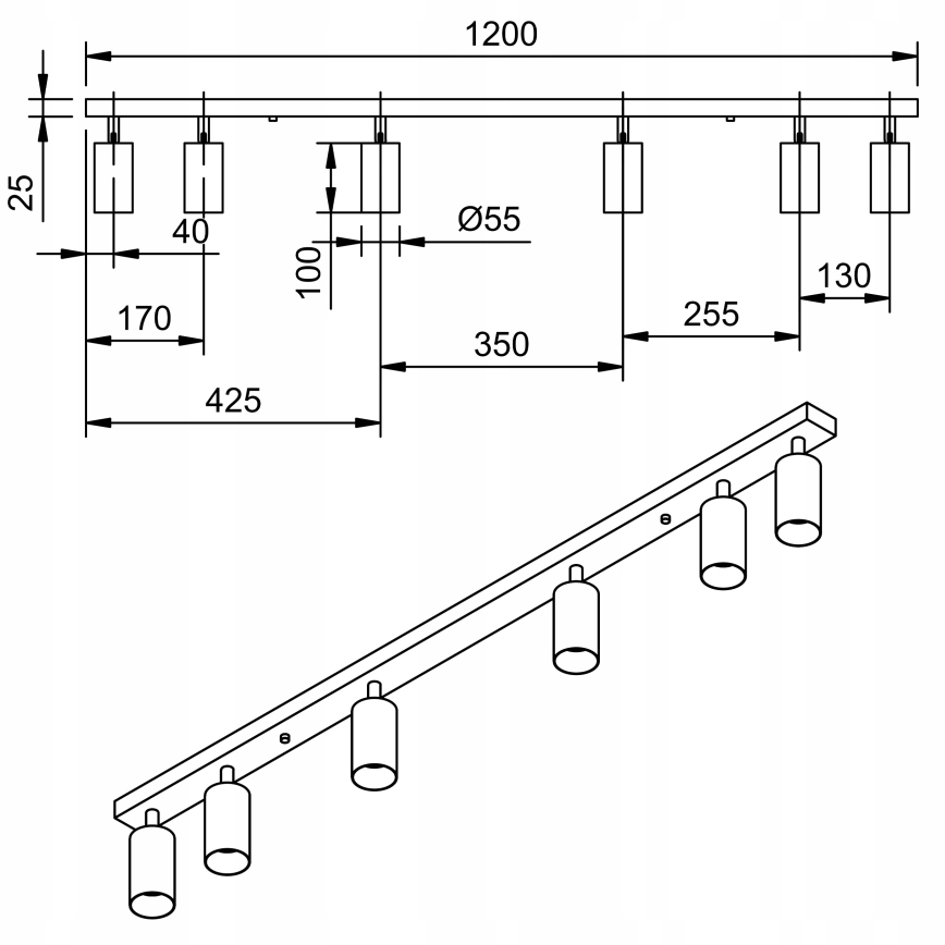 LED-spotarmatur ANGIE 6xGU10/6W/230V vit
