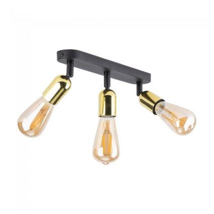 LED-spotarmatur TOP 3xE27/15W/230V svart/guld