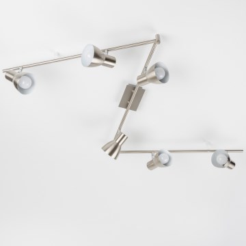 LED-spotlampa 6xE14/5W/230V matt krom