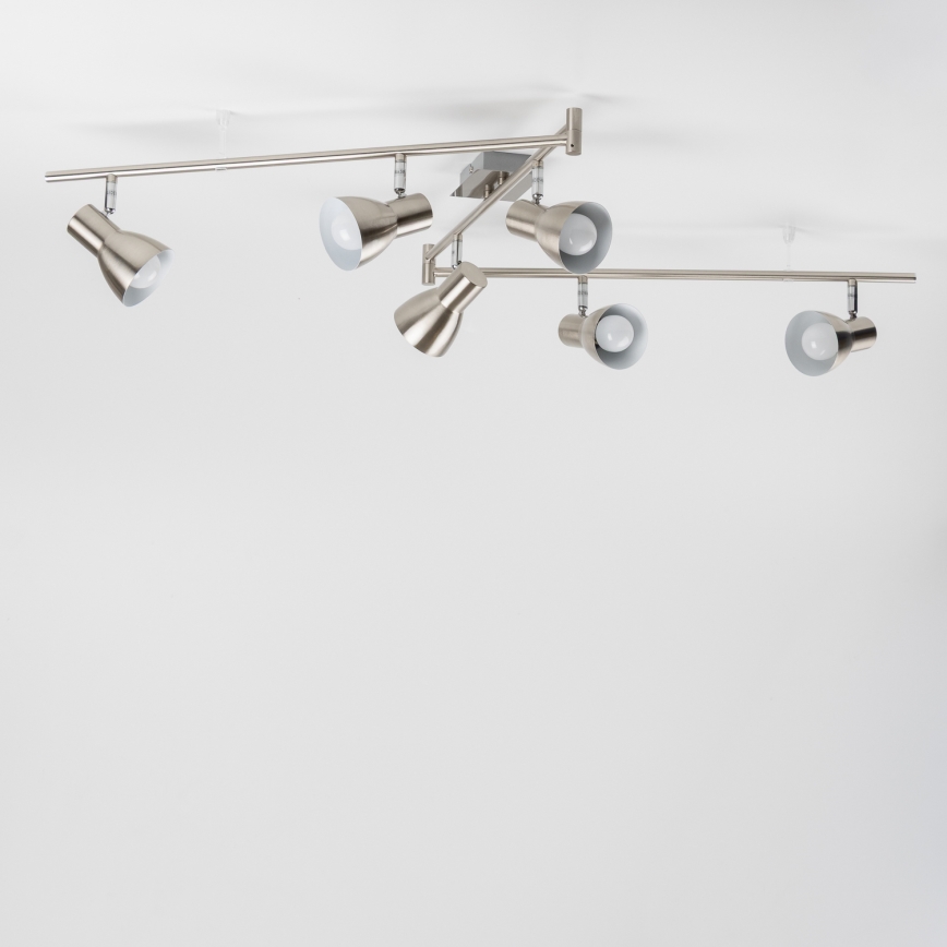 LED-spotlampa 6xE14/5W/230V matt krom