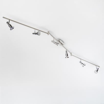LED spotlampa 6xGU10/5W/230V polerad krom