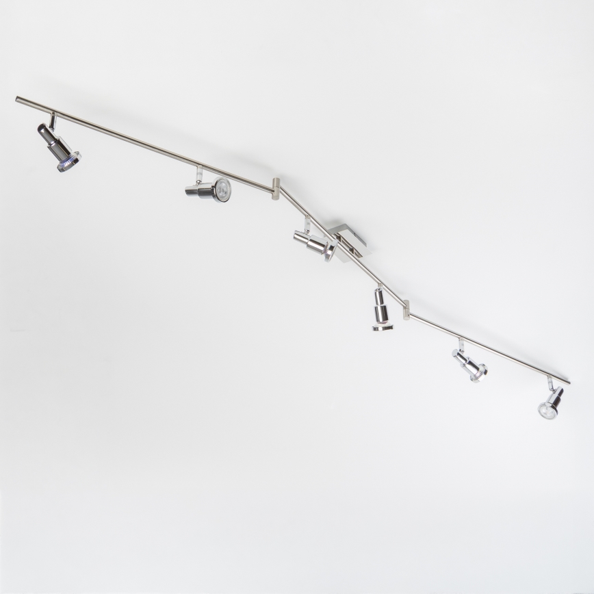 LED spotlampa 6xGU10/5W/230V polerad krom