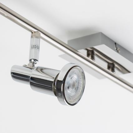LED spotlampa 6xGU10/5W/230V polerad krom