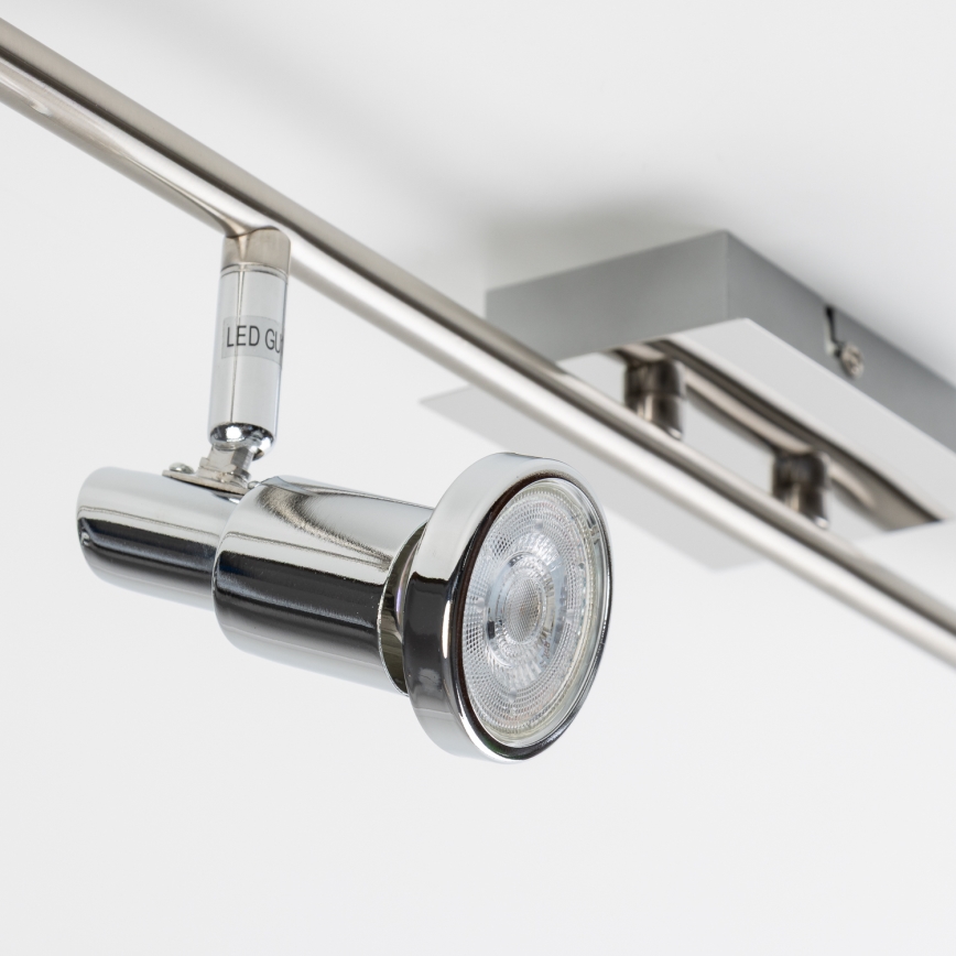 LED spotlampa 6xGU10/5W/230V polerad krom