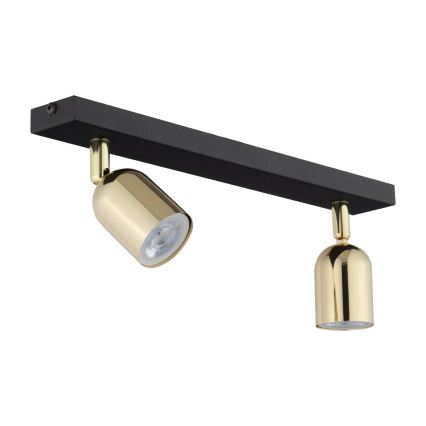 LED-spotlampa TOP 2xGU10/10W/230V svart/guld
